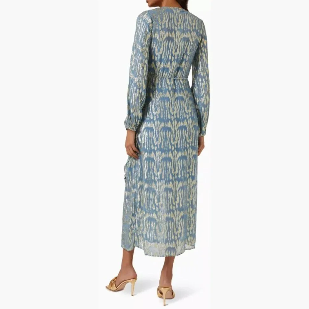 Never Fully Dressed Blue Lottie Wrap Dress - SZ 6 - NWT - Picture 3 of 12